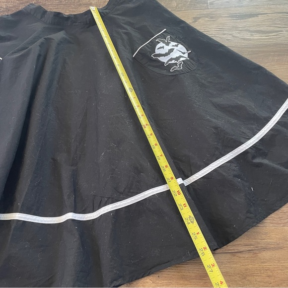 Hell Bunny full moon goth black bat witchy embroidered skirt M - Picture 8 of 10